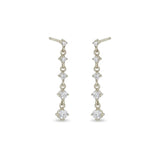 5 Linked Graduated Prong Diamond Drop Earrings