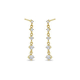 5 Linked Graduated Prong Diamond Drop Earrings