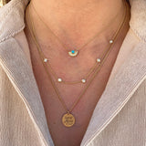 5 Large Floating Diamond Station Necklace
