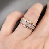 Halfway Channel Baguette with Diamond Edge Band