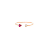 Prong Diamond & Ruby Open Ring