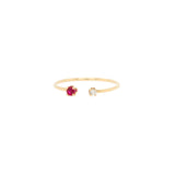 Prong Diamond & Ruby Open Ring