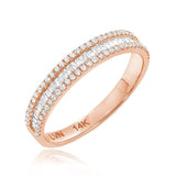 Halfway Channel Baguette with Diamond Edge Band
