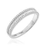 Halfway Channel Baguette with Diamond Edge Band