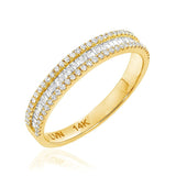 Halfway Channel Baguette with Diamond Edge Band