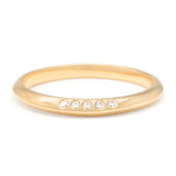 Knife Edge Band with Diamond Cluster