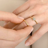 Knife Edge Band with Diamond Cluster