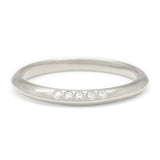 Knife Edge Band with Diamond Cluster
