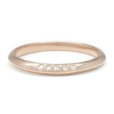 Knife Edge Band with Diamond Cluster