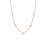 5 Large Floating Diamond Station Necklace