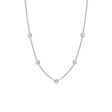 5 Large Floating Diamond Station Necklace