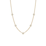 5 Large Floating Diamond Station Necklace