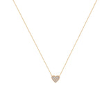 Midi Bitty Pave Diamond Heart Necklace