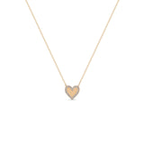 Heart with Pave Diamond Border Necklace