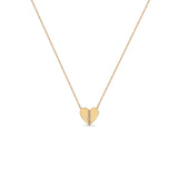 Pave Diamond Line Heart Necklace