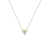 Pave Diamond Line Heart Necklace