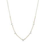 6 Linked Bar & Graduated Diamond Station Necklace