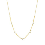 6 Linked Bar & Graduated Diamond Station Necklace
