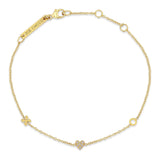Itty Bity XO & Pave Diamond Heart Bracelet