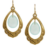 Aqua Chalcedony Seaside Earrings - Disc