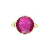 Ruby Cocktail Ring with Diamond Accents