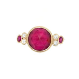 14k Pink Tourmaline with Diamonds and Pink Sapphires