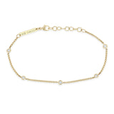 14K 5 Floating Diamond Station Bracelet