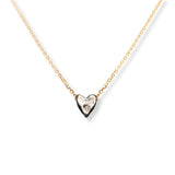 Dainty Silver + Gold Heart Necklace