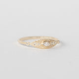 Small Sun Eye Diamond Ring