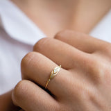 Small Sun Eye Diamond Ring
