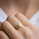 Large Sun Eye Diamond Ring