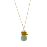 Double Nuggets with Stone Necklace