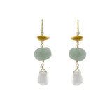 Little Nugget w/ Stone & Quartz Earring
