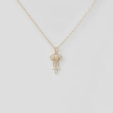 Diamond Eye Dangling Details Necklace
