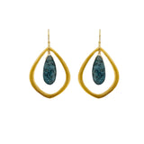 Medium Lotus with Kyanite Earrings