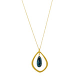 Medium Lotus with Kyanite Necklace