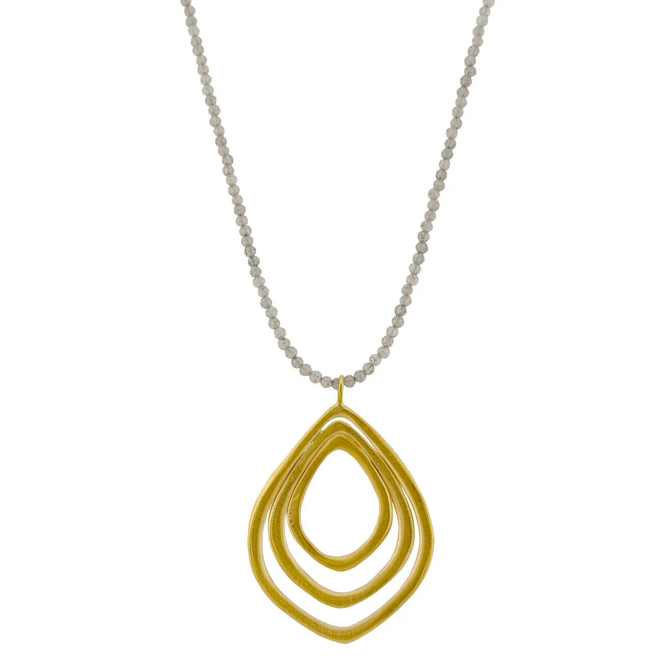 Triple Lotus Labradorite Necklace