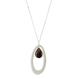 Oval w Garnet Necklace