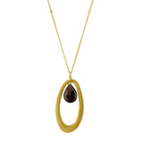 Oval w Garnet Necklace