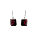 Rectangle Garnet Earrings