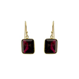Rectangle Garnet Earrings