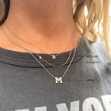 Anchored Pave Diamond Initial Necklace