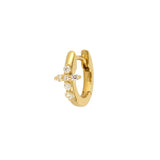 Tiny Cross Hoop Earring