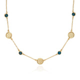 Stationed Apatite and Dotted Circle Necklace