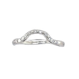Sterling Silver Dainty Flush Set Diamond Halo Band