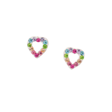 Multicolor Heart Studs