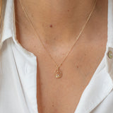 Moonstone Heart Medal Necklace