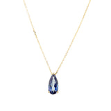 English Blue Topaz Pear Shaped Necklace