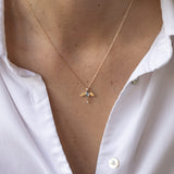 Pear Aquamarine Angel Necklace