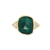 Tourmaline ring with Salt and Pepper Diamonds